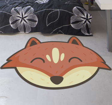 Happy fox face kids carpet - TenStickers