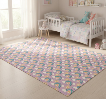 Cute pattern with sun and rainbow bedroom carpet - TenStickers