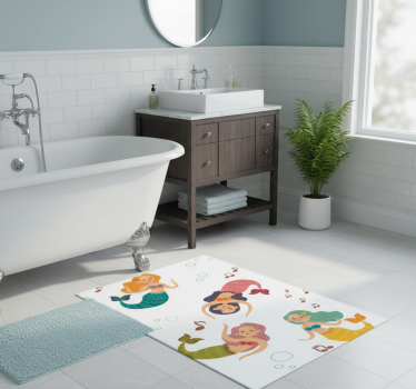 Dancing mermaids bathroom mat - TenStickers
