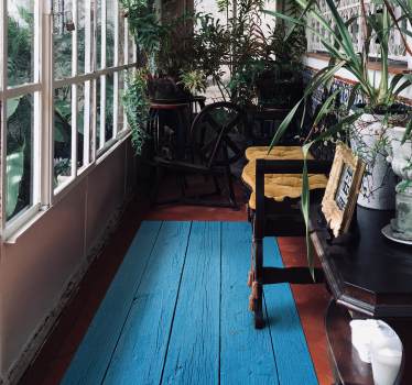 Dark blue  pattern wood effect vinyl flooring - TenStickers