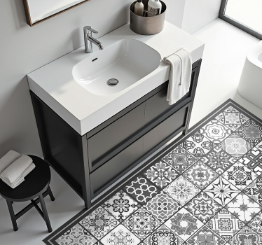 Dark grey rustic mosaic pattern tile mat - TenStickers