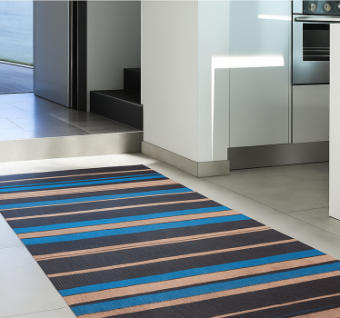 Dark tone woven effect  kitchen vinyl mat - TenStickers