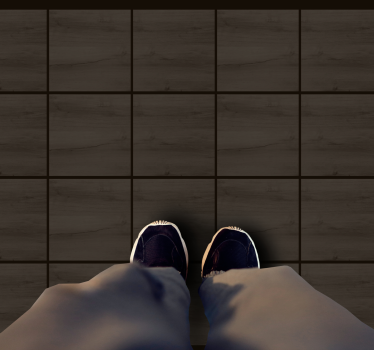 Deep Timber Tiles wood effect rug - TenStickers