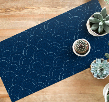 Denim style blue arches texture vinyl rug - TenStickers