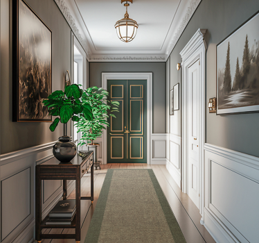 Design with green frame modern flooring - TenStickers