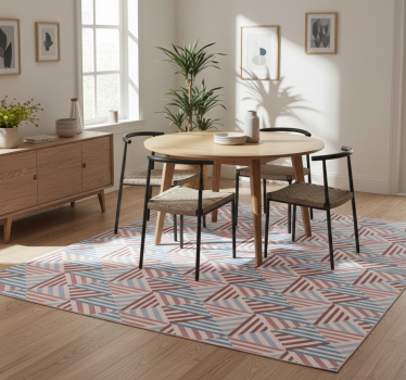 Dining room rug with abstract geometry design - TenStickers