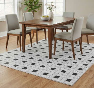 Dining room rug vinyl tile piece - TenStickers