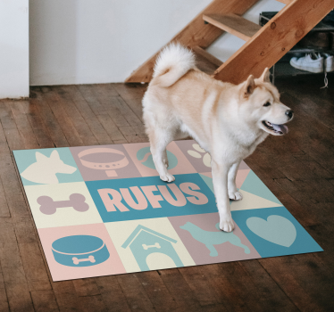 Dogs personalized animal vinyl mat - TenStickers