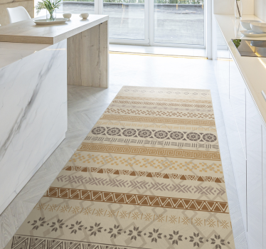 Earthy geometric kitchen mat - TenStickers