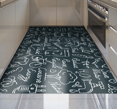 Eco-Friendly messages kitchen vinyl mat - TenStickers