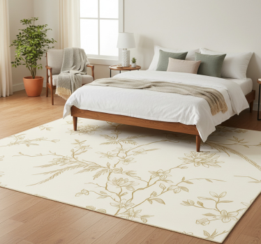 Elegant floral pattern bedroom carpet - TenStickers