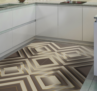 Elegant Geometric Composition kitchen vinyl mat - TenStickers