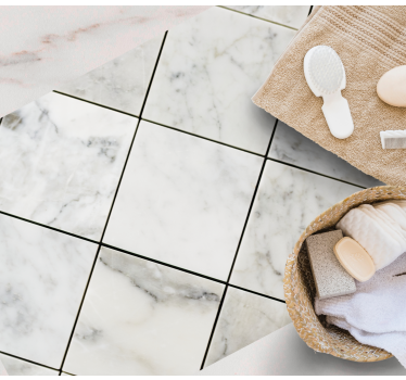 Elegant grey motif marble rug - TenStickers
