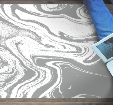 Elegant grey swirl marble rug - TenStickers