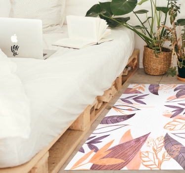 Elegant leaf patterns bedroom carpet - TenStickers