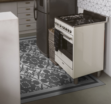 Victorian tile design kitchen mat - TenStickers
