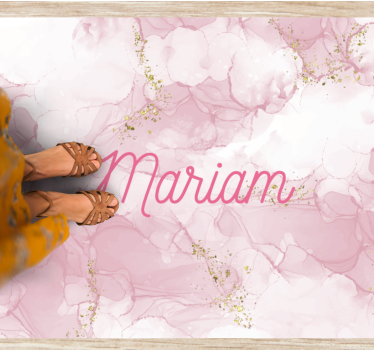 Elegant pink name marble rug - TenStickers