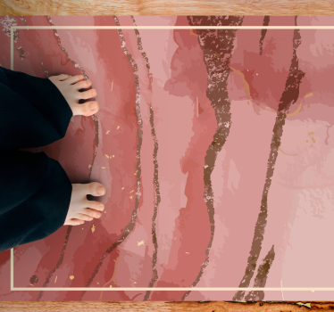 Elegant Pink Swirls marble rug - TenStickers