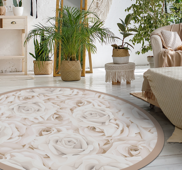 Elegant white roses bedroom carpet - TenStickers