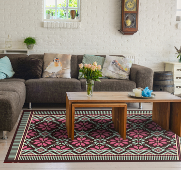 Embroidery area rug mosaic vinyl flooring - TenStickers