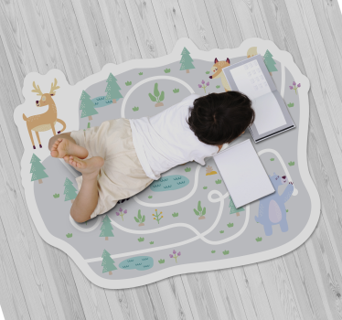 faded city road mat - TenStickers