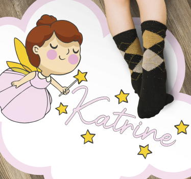 Fairy magic with name nursery rug - TenStickers