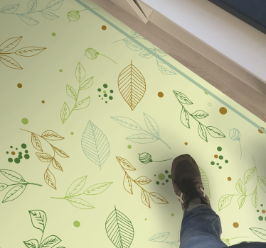 Feuilles desig carpet flower rug - TenStickers