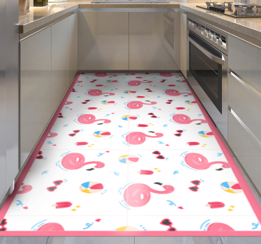 Flamingo summer design kitchen mat - TenStickers