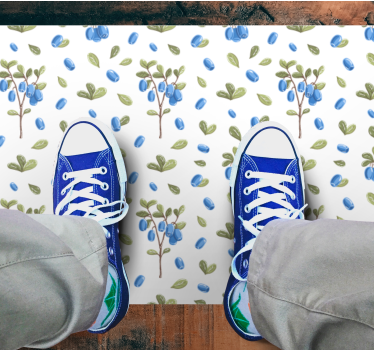 Botanic aquarella pattern flower vinyl floor rug - TenStickers