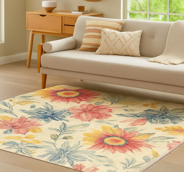 Floral burst kitchen vinyl mat - TenStickers