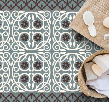 Floral Element Arrangement bathroom mat - TenStickers