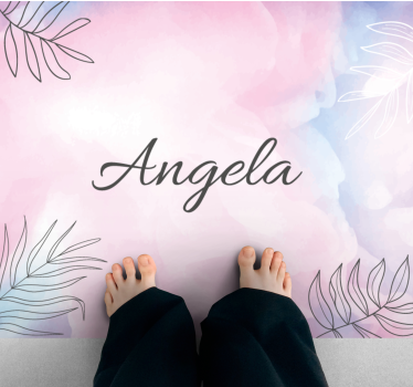 Floral custom name bedroom carpet - TenStickers