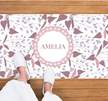 Floral Pattern custom floor mat - TenStickers