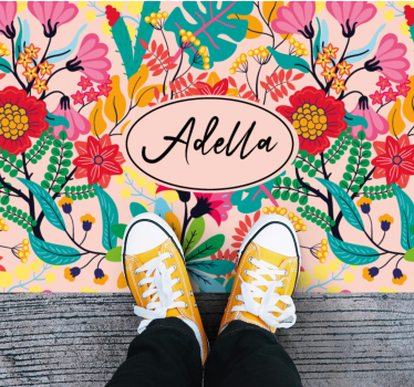 Floral custom design bedroom carpet - TenStickers