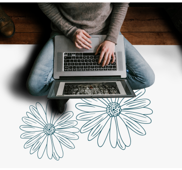 Floral rug with a gentle floral touch - TenStickers