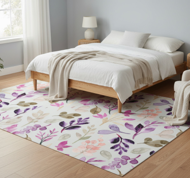 Floral soft colour bedroom carpet - TenStickers