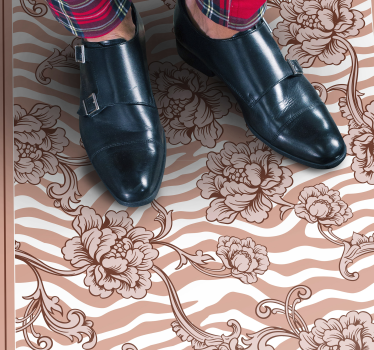 Zebra floral fusion bedroom carpet - TenStickers