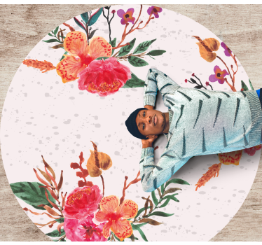 Peonies and orchids floral rug - TenStickers