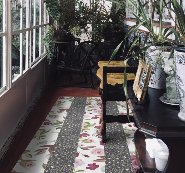Botanical Runner floral rug - TenStickers