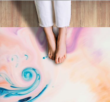 Colorful fluid swirl marble rug - TenStickers