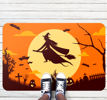Flying Witch halloween mats - TenStickers