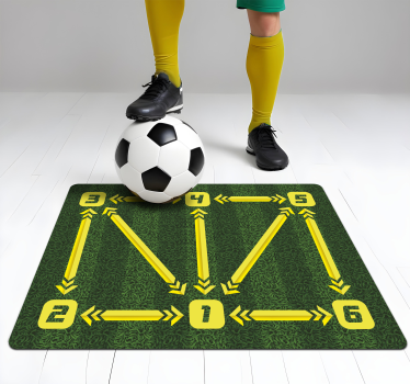Football training sport rectangular vinyl floor mat - TenStickers