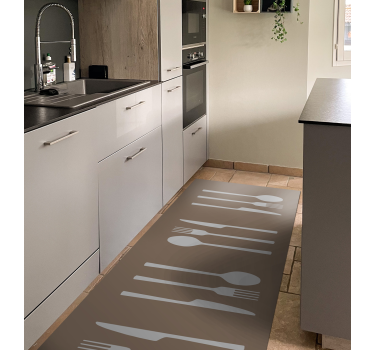 Fork Knife And Spoon Kitchen Flooring - TenStickers