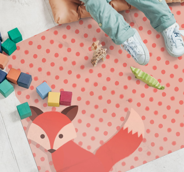 Fox Polka Dots kids carpet - TenStickers