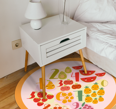 Fruity Counting Circle game rug - TenStickers