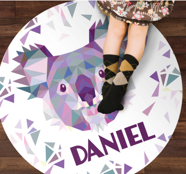Geometric Bear custom floor mat - TenStickers