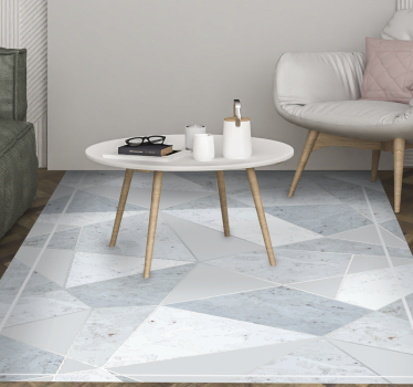 Geometric Gray Pattern marble rug - TenStickers
