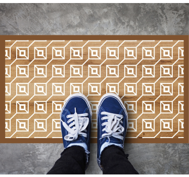 Geometric Motifs wood effect rug - TenStickers