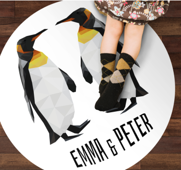 Geometric Penguins custom floor mat - TenStickers