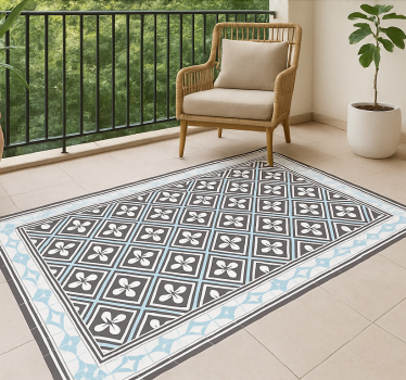 Geometric tile design outdoor rug - TenStickers